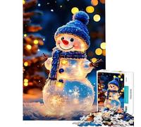 Rompecabezas para adultos de 1000 piezas Muñeco de nieve brillante en un país de las maravillas invernal Ayuda a ejercitar el cerebro Un desafío difícil Juego educativo para mayores de 14 años 50x75cm