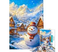 Rompecabezas para Adultos de 1000 Piezas Muñeco de Nieve en un país de Las Maravillas Invernal Juguetes de Bricolaje para Adultos Corte de precisión cumpleaños y Navidad (50x75cm)