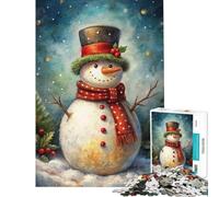 Rompecabezas para Adultos de 1000 Piezas Muñeco de Nieve Festivo en un país de Las Maravillas Invernal Juguete de Rompecabezas para Adultos decoración de Pared desafío difícil