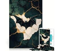 Rompecabezas para Adultos de 1000 Piezas Murciélago sobre mármol,Borde Juego Inteligente Regalo Ideal para Jugar sin Hacer Nada Juego de Ocio navideño Arte (38x26cm)