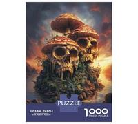 Rompecabezas para Adultos De 1000 Piezas Mushroom Skull Island Fantasy Art Print Rompecabezas para Adultos Juego De Ingenio Decoración Perfecta Cumpleaños Y Navidad 38x26cm/1000pcs