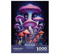 Rompecabezas para Adultos De 1000 Piezas Mushrooms in Purple Rompecabezas para Adolescentes Juguetes Antiestrés Desafío Difícil Diversión Actividades En Casa, 38x26cm/1000pcs