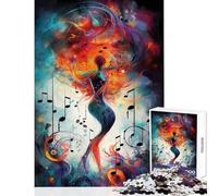 Rompecabezas para Adultos de 1000 Piezas música Alma armonía Juguete decoración de Pared Regalo para cumpleaños Juego Educativo con Piezas Completamente entrelazadas de Formas aleatorias 38x52cm