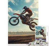 Rompecabezas para Adultos de 1000 Piezas MX Jump Motocross Dirtbike Juguetes de Bricolaje Regalo Divertido Juego Educativo Adecuado para decoración de Escritorio tamaño 38x52cm