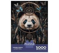 Rompecabezas para Adultos De 1000 Piezas Mystic Panda & Dreamcatcher Rompecabezas para Adultos Juegos De Relajación Desafío Difícil Juego Desafiante Regalos 70x50cm/1000pcs