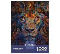 Rompecabezas para Adultos De 1000 Piezas Mystical Abstract Lion Rompecabezas para Adolescentes Juego De Ingenio Decoración del Hogar Actividades Divertidas En Casa, 38x26cm/1000pcs