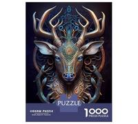 Rompecabezas para Adultos De 1000 Piezas Mystical Cosmic Deer Rompecabezas para Adultos Juego Práctico Análisis Y Lógica Gran Regalo para Los Amantes De Los Juegos 52x38cm/1000pcs