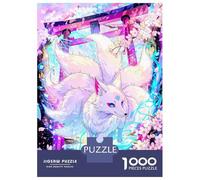 Rompecabezas para Adultos De 1000 Piezas Mythical Nine-Tailed Fox by Torii Gate Rompecabezas para Adultos Juguete Decoración De Pared Mejora La Memoria 70x50cm/1000pcs