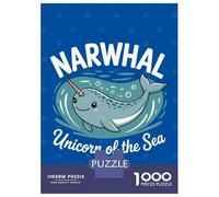 Rompecabezas para Adultos De 1000 Piezas Narwhal Unicorn of The Sea Rompecabezas para Adultos Juegos Divertidos Difícil Difícil Regalos De Cumpleaños Y Únicos 38x26cm/1000pcs