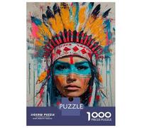Rompecabezas para Adultos De 1000 Piezas Native American Indian Art Print-3 Rompecabezas para Adultos Juego De Ingenio Difícil Oferta Difícil como Regalo para Toda La Familia 38x26cm/1000pcs