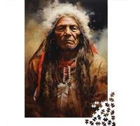 Rompecabezas para Adultos De 1000 Piezas Native American Warrior Art Print-2 Rompecabezas Juego De Ingenio Regalos para Mujeres Cumpleaños Y Navidad 70x50cm/1000pcs