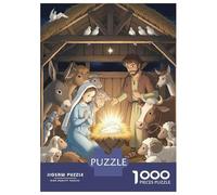 Rompecabezas para Adultos De 1000 Piezas Nativity Scene with Mary, Joseph, and Animals Rompecabezas para Adultos Juegos Relajantes Decoración del Hogar Desafío Educativo 70x50cm/1000pcs