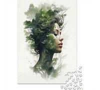 Rompecabezas para Adultos De 1000 Piezas Nature's Harmony Woman with Tree Hair Art Print Rompecabezas para Adultos: Juegos Prácticos De Análisis Y Lógica, Regalos para Amigos Y Familiares 70x50cm/100