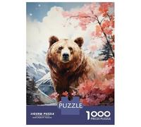 Rompecabezas para Adultos De 1000 Piezas Nature's Majesty Bear in Blossoms Rompecabezas para Adultos Juegos De Relajación Decoración De Pared Desafío Educativo 52x38cm/1000pcs