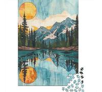 Rompecabezas para Adultos De 1000 Piezas Nature's Serenity Mountain Reflections Rompecabezas para Adultos Juegos Familiares Pero Divertidos Y Humorísticos Cumpleaños 38x26cm/1000pcs