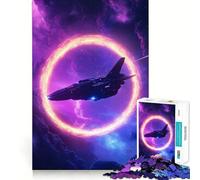 Rompecabezas para Adultos de 1000 Piezas Nave Espacial entrando en un Anillo Juego de ingenio para el hogar Regalo Memorable 38x26cm