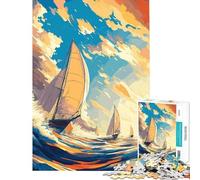 Rompecabezas para Adultos de 1000 Piezas Navegando al Atardecer Rompecabezas para Adultos Juegos relajantes Regalo de cumpleaños cumpleaños y Navidad (tamaño 38x26cm)