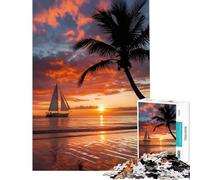 Rompecabezas para Adultos de 1000 Piezas Navegando hacia el Atardecer Juego práctico e Intelectual Regalos para Hombres y Mujeres Alivia el estrés (Tamaño 38x26cm)