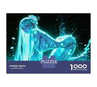 Rompecabezas para Adultos De 1000 Piezas Neon Blue Anime Girl Rompecabezas para Adultos Juguete Decoración De Pared Decoración del Hogar Regalos para Amigos Y Familiares 38x26cm/1000pcs