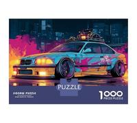 Rompecabezas para Adultos De 1000 Piezas Neon City Car Art Print Rompecabezas Práctico Juego Regalo De Cumpleaños Cumpleaños Y Navidad 52x38cm/1000pcs