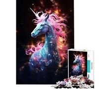 Rompecabezas para Adultos de 1000 Piezas neón de Unicornios nebulosas Juego Imposible Juego Educativo desafío Juguete Regalo de cumpleaños Mejora de la Memoria (tamaño 38x26cm)