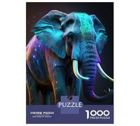 Rompecabezas para Adultos De 1000 Piezas Neon Elephant Rompecabezas para Adultos Juego De Ingenio para La Diversión Familiar Actividades Divertidas En Casa, 70x50cm/1000pcs