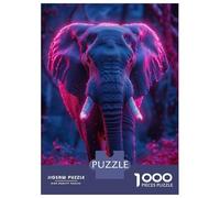 Rompecabezas para Adultos De 1000 Piezas Neon Elephant Rompecabezas para Adultos Juguetes Antiestrés Difícil Gran Regalo para Jugar 70x50cm/1000pcs