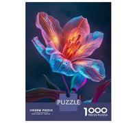 Rompecabezas para Adultos De 1000 Piezas Neon Flower Art Print Rompecabezas para Adultos Juego Familiar para La Diversión Familiar Regalo De Cumpleaños, Regalos, 70x50cm/1000pcs