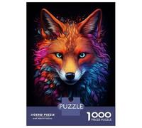 Rompecabezas para Adultos De 1000 Piezas Neon Fox Rompecabezas Práctico. Juego De Patrones De Montaje 52x38cm/1000pcs