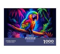 Rompecabezas para Adultos De 1000 Piezas Neon Parrot Jungle Scene Rompecabezas para Adultos Juego De Ingenio para La Diversión Familiar Actividades Divertidas En Casa, 52x38cm/1000pcs