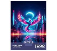 Rompecabezas para Adultos De 1000 Piezas Neon Phoenix Cityscape Art Print Rompecabezas para Adultos Juguetes Antiestrés Decoración Perfecta Cumpleaños Y Navidad 52x38cm/1000pcs