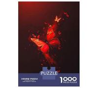 Rompecabezas para Adultos De 1000 Piezas Neon Red Butterflies Rompecabezas para Adultos Juego Práctico Análisis Y Lógica Gran Regalo para Los Amantes De Los Juegos 38x26cm/1000pcs