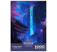 Rompecabezas para Adultos De 1000 Piezas Neon Sakura Waterfall Art Rompecabezas para Adultos Juego Práctico Análisis Y Lógica Cumpleaños Y Navidad 70x50cm/1000pcs