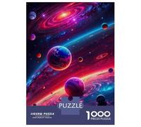 Rompecabezas para Adultos De 1000 Piezas Neon Space Planets Rompecabezas para Adolescentes Juego Familiar Carrera De Velocidad Manual Cumpleaños 70x50cm/1000pcs