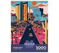 Rompecabezas para Adultos De 1000 Piezas Neon Vegas Strip Rompecabezas para Adolescentes Juguetes Antiestrés Desafío Difícil Cumpleaños 38x26cm/1000pcs