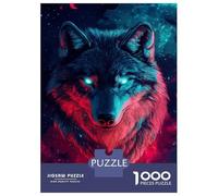 Rompecabezas para Adultos De 1000 Piezas Neon Wolf Galaxy -1 Rompecabezas para Adultos Juguete Decoración De Pared Difícil Difícil para Cumpleaños, Navidad 52x38cm/1000pcs