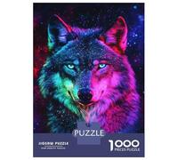 Rompecabezas para Adultos De 1000 Piezas Neon Wolf Galaxy -4 Rompecabezas para Adultos Juego Familiar Análisis Y Desafío Educativo De Lógica 70x50cm/1000pcs