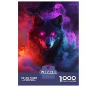Rompecabezas para Adultos De 1000 Piezas Neon Wolf in Clouds Rompecabezas para Adultos Juguetes Antiestrés Regalos para Mujeres Cumpleaños Y Navidad 52x38cm/1000pcs