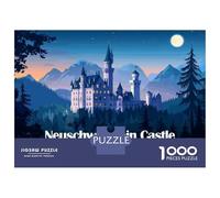 Rompecabezas para Adultos De 1000 Piezas Neuschwanstein Castle, Germany at Night Rompecabezas para Adultos Juego Práctico Análisis Y Lógica Gran Regalo para Los Amantes De Los Juegos 52x38cm/1000pcs