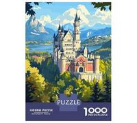 Rompecabezas para Adultos De 1000 Piezas Neuschwanstein Castle Rompecabezas para Adolescentes Juego Práctico Decoración del Hogar 52x38cm/1000pcs