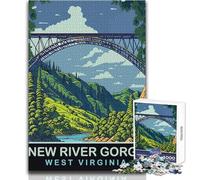 Rompecabezas para Adultos de 1000 Piezas, New River Gorge, Juego desafiante, Juguetes para decoración del hogar, Juguetes antiestrés, tamaño 50x75cm