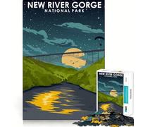 Rompecabezas para Adultos de 1000 Piezas,New River Gorge Park,Exact Edge Art,Ejercicio Mental,Juego Divertido y Tranquilo,Actividad de cumpleaños (38x52cm)
