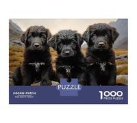 Rompecabezas para Adultos De 1000 Piezas Newfoundland Dog Puppies Rompecabezas para Adolescentes Juego Familiar Carrera De Velocidad Manual Cumpleaños 38x26cm/1000pcs