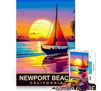 Rompecabezas para Adultos de 1000 Piezas,Newport Beach,decoración de Bordes limpios,Juguete de desafío Mental,Juego Relajante, (38x26cm)