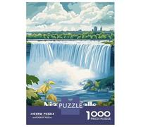 Rompecabezas para Adultos De 1000 Piezas Niagara Falls Canada USA Illustration Rompecabezas Juegos Relajantes Decoración De Pared Oferta como Regalos para Toda La Familia 38x26cm/1000pcs