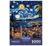 Rompecabezas para Adultos De 1000 Piezas Nice, France, Starry Night Inspired Art Rompecabezas para Adultos Juego Familiar Pero Divertido Y Humorístico Cumpleaños 52x38cm/1000pcs