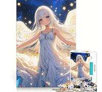 Rompecabezas para Adultos de 1000 Piezas: Niña ángel con alas Blancas, Juego práctico, Ideal para Pasar el Tiempo en casa Durante Las Vacaciones, para Fortalecer el Amor en Pareja 38x26cm