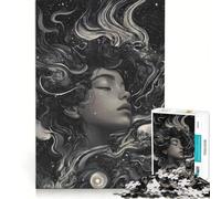 Rompecabezas para Adultos de 1000 Piezas Niña con Cabello como el Universo, su Rostro, Juegos Familiares, interacción Entre Padres e Hijos, Regalos para Amigos y Familiares 38x26cm