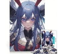 Rompecabezas para Adultos de 1000 Piezas: Niña de Ojos Azules, Juegos Familiares, interacción Entre Padres e Hijos, Lista de Deseos con Papá Noel 50x75cm