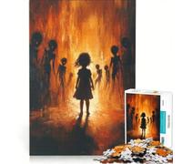 Rompecabezas para Adultos de 1000 Piezas Niña Frente a Las Sombras, Juego Educativo, Actividades Divertidas para Hacer en casa, Ideal para cumpleaños y Navidad 50x75cm
